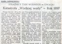 22. Skan artykułu Marii Jarmolukowej z pierwszego numeru Nowin Jeleniogórskich dotyczący powodzi z 1897 r.