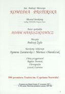 Il. 3. Programm des Spektakels „Komedia pasterska”. Archiv des Cyprian-Kamil-Norwid-Theaters in Jelenia Góra, S. 3. Il. 3. Programm des Spektakels „Komedia pasterska”. Archiv des Cyprian-Kamil-Norwid-Theaters in Jelenia Góra, S. 3.