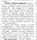 Nekrolog Rozali Saulson: 'Dziennik Krakowski' 1896, nr 285, s. 5 (z 11 grudnia 1896). Ze zbiorów ÖNB w Wiedniu. 