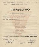 14. Świadectwo o ukończeniu korespondencyjnego kursu elektrotechniki (w jęz. polskim).