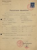 20. Poświadczenie obywatelstwa Edmunda Cieślińskiego, jego żony i córki.