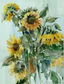 ''Słoneczniki III'', 2005, akwarela, 30x40.