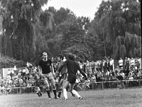 1977-14  28 sierpnia 1977  Jawor, ul. Parkowa 8, stadion miejski  Mecz ligowy Kuźnia Jawor, Górnik Złotoryja    Wynik 3:1 dla Kużni Jawor. Bramki dla jaworzan strzelili Janusz Rybicki, Zbigniew Lechowicz, Zygmunt Gołębiowski.Od lewej w jaśniejszych koszulkach, Ryszard Cendrowski w oddali, Ryszard Huber, tyłem w białych getrach bramkarz Kuźni Czesław Kurzawa.
