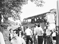1983-37  1983  Lubin, stadion górniczy  IV liga mecz Zagłębie II Lubin, Kuźnia Jawor       Mecz wygrany dla Kuźni Jawor. Wynik 4:1  Na zdjęciu od lewej Zygfryd Borkowski, Leszek Stępień, Michał Lenkiewicz,(..), Marek Nieć, tyłem Marian Boruń, Janusz Rybicki