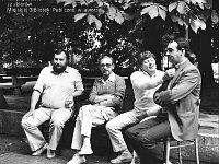 1986-39  1986  Jawor, ulica Piastowska 2. Klub Relaks  Turniej Tańca Towarzyskiego    Na zdjęciu od prawej Zdzisław Bagiński, (..), Marian Lassota, Romuald Wesołowski