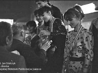 1987-47  26 września 1987   Jawor, ul. Parkowa 5. Klub Technika ZK i MR  II Mistrzostwa Polski w Rock' Rollu, Jawor 87    Na podium : pierwsze miejsce : Alojzy Nowak i Małgorzata Piłacik-Nowak (Kraków)  drugie miejsce : Ireneusz Zubel i Ewa Junga (Kraków)  trzecie miejsce : Andrze Gliwa i Beata Grabowska (Jelenia Góra)