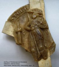 1355 r., Dokument księcia Bolka i księżnej Agnieszki nadający miastu Jelenia Góra (Hirsberk) i całemu okręgowi miejskiemu przywilej dotyczący eksploatacji rud żelaza 1355 r., Dokument księcia Bolka i księżnej Agnieszki nadający miastu Jelenia Góra (Hirsberk) i całemu okręgowi miejskiemu przywilej dotyczący eksploatacji rud żelaza