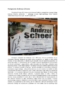 Pożegnanie Andrzeja Scheera [Dokument elektroniczny]