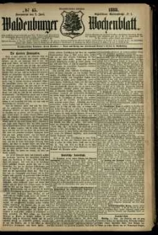 Waldenburger Wochenblatt, Jg. 34, 1888, nr 45