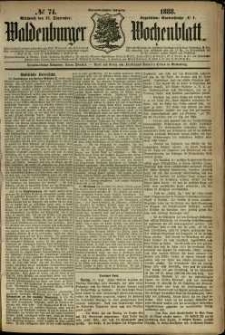 Waldenburger Wochenblatt, Jg. 34, 1888, nr 74