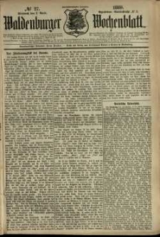 Waldenburger Wochenblatt, Jg. 35, 1889, nr 27