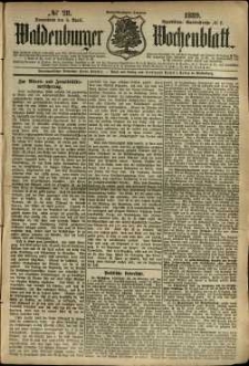 Waldenburger Wochenblatt, Jg. 35, 1889, nr 28
