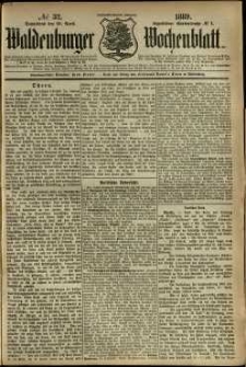 Waldenburger Wochenblatt, Jg. 35, 1889, nr 32