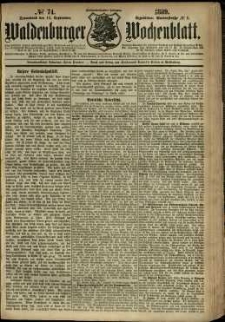 Waldenburger Wochenblatt, Jg. 35, 1889, nr 74
