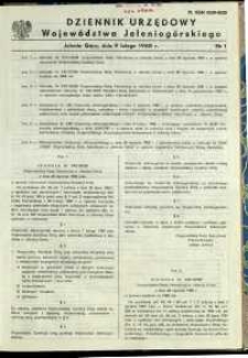 Dziennik Urzędowy Wojew&oacute;dztwa Jeleniog&oacute;rskiego, 1988, nr 1