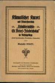 Klimatischer Kurort und Wintersportplatz Spindlermühle- (St. Peter)- Friedrichstal im Riesengebirge : post Spindlermühle, Bahnstation Hohenelbe : Kurjahr 1926/27 / für den Inhalt verantwortlich Gustav Standera