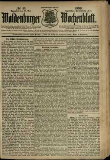 Waldenburger Wochenblatt, Jg. 36, 1890, nr 43