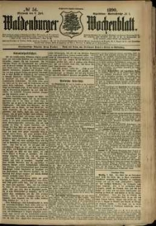 Waldenburger Wochenblatt, Jg. 36, 1890, nr 54