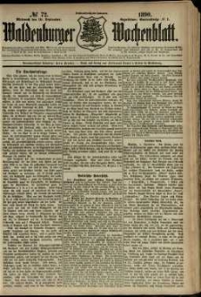 Waldenburger Wochenblatt, Jg. 36, 1890, nr 72