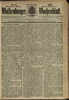 Waldenburger Wochenblatt, Jg. 36, 1890, nr 74