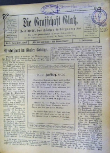 Die Grafschaft Glatz : Zeitschrift des Glatzer Gebirgsvereins, Jr. 3, 1908, nr 1