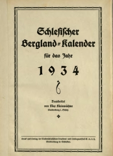 Schlesischer Bergland-Kalender 1934