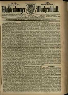 Waldenburger Wochenblatt, Jg. 38, 1892, nr 26