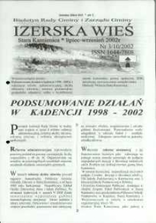 Izerska Wieś : Biuletyn Rady Gminy i Zarządu Gminy, 2002, nr 3