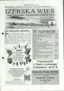 Izerska Wieś : Biuletyn Rady Gminy i Wójta Gminy, 2003, nr 8