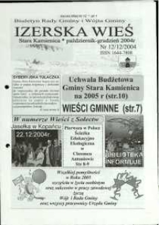 Izerska Wieś : Biuletyn Rady Gminy i Wójta Gminy, 2004, nr 12