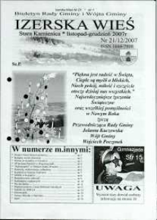 Izerska Wieś : Biuletyn Rady Gminy i Wójta Gminy, 2007, nr 21