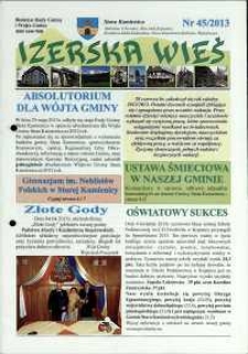 Izerska Wieś : Biuletyn Rady Gminy i Wójta Gminy, 2013, nr 45