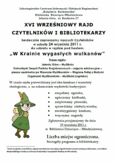 XVI Wrześniowy Rajd Czytelników i Bibliotekarzy - informator