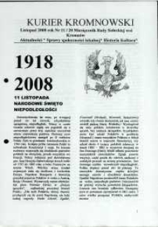 Kurier Kromnowski. Miesięcznik Rady Sołeckiej Wsi Kromnów, 2008, nr 11 (20)