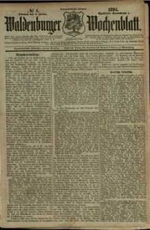 Waldenburger Wochenblatt, Jg. 39, 1893, nr 1