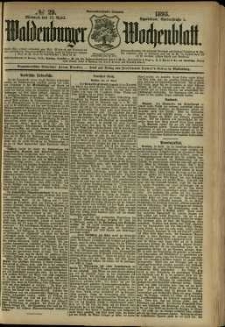 Waldenburger Wochenblatt, Jg. 39, 1893, nr 29