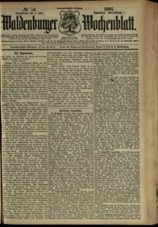 Waldenburger Wochenblatt, Jg. 39, 1893, nr 54