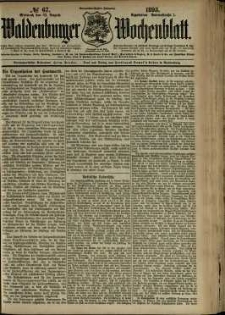 Waldenburger Wochenblatt, Jg. 39, 1893, nr 67