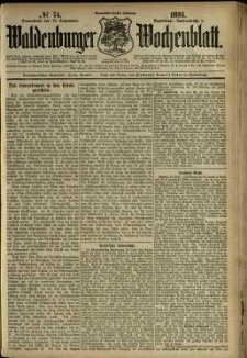 Waldenburger Wochenblatt, Jg. 39, 1893, nr 74