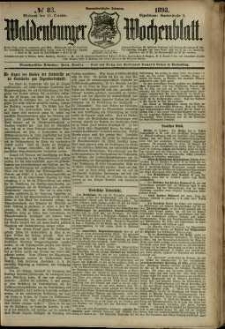 Waldenburger Wochenblatt, Jg. 39, 1893, nr 83