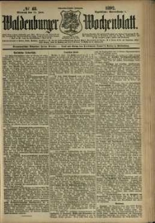 Waldenburger Wochenblatt, Jg. 38, 1892, nr 48
