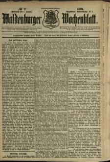 Waldenburger Wochenblatt, Jg. 37, 1891, nr 2