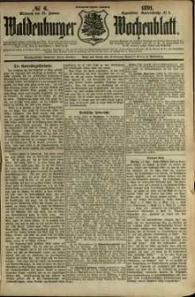 Waldenburger Wochenblatt, Jg. 37, 1891, nr 6