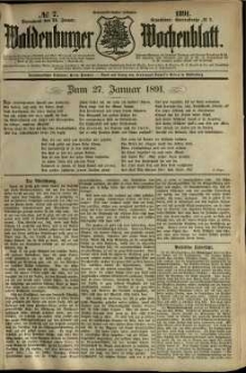 Waldenburger Wochenblatt, Jg. 37, 1891, nr 7