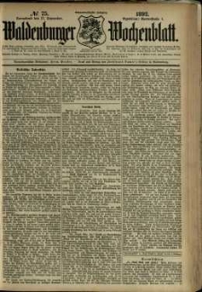 Waldenburger Wochenblatt, Jg. 38, 1892, nr 75