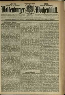 Waldenburger Wochenblatt, Jg. 38, 1892, nr 78