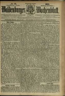 Waldenburger Wochenblatt, Jg. 38, 1892, nr 79