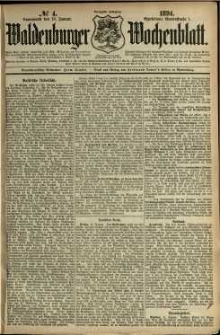 Waldenburger Wochenblatt, Jg. 40, 1894, nr 4