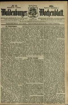Waldenburger Wochenblatt, Jg. 40, 1894, nr 11