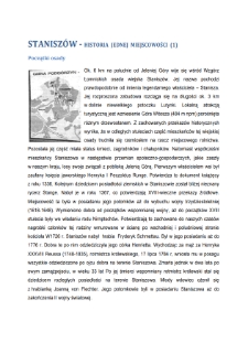 Staniszów - historia jednej miejscowości (1)